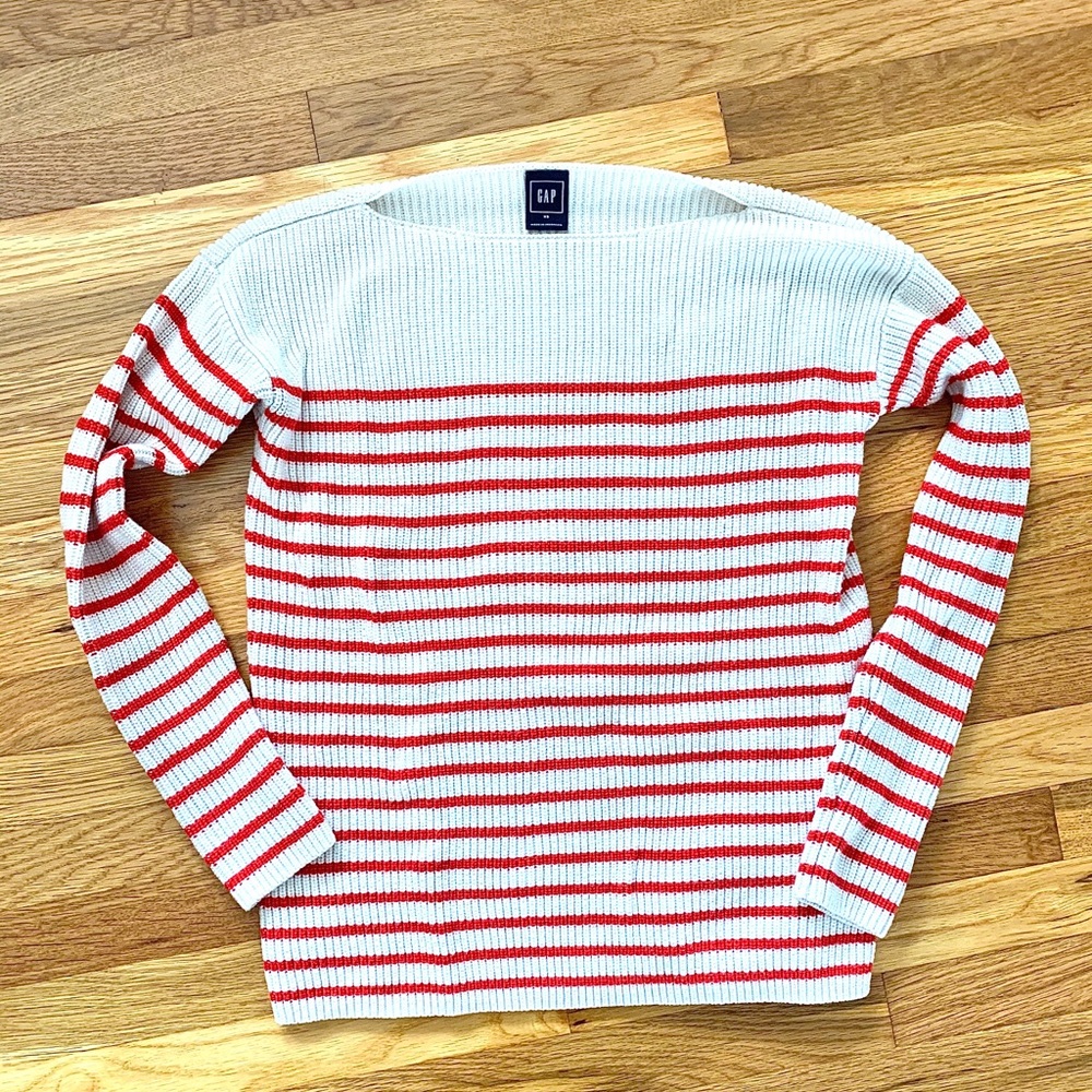 Striped Boatneck Chunky Sweater